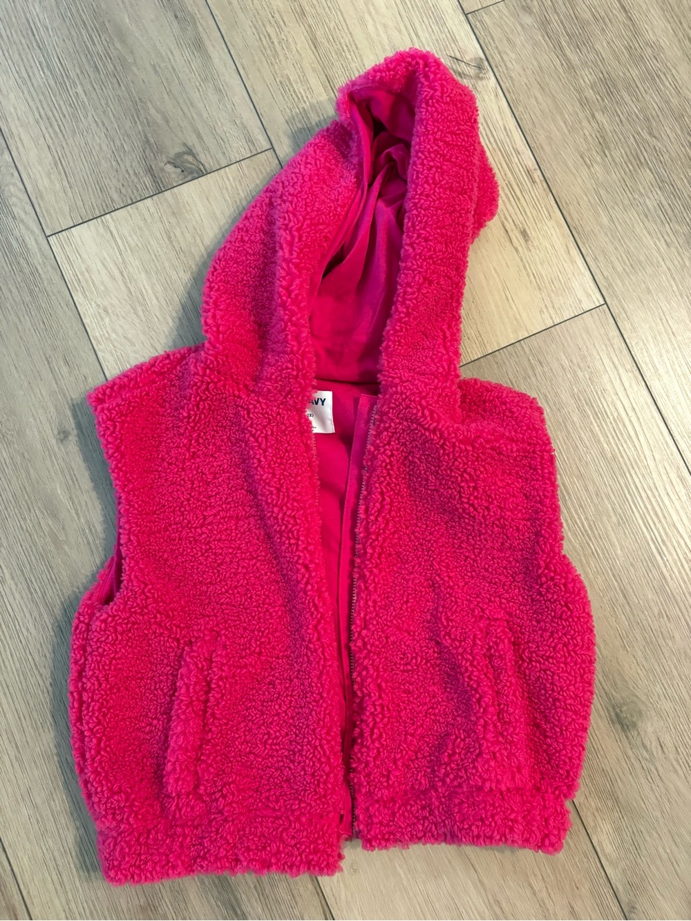 Old Navy Hot Pink Sherpa Hoodie Vest